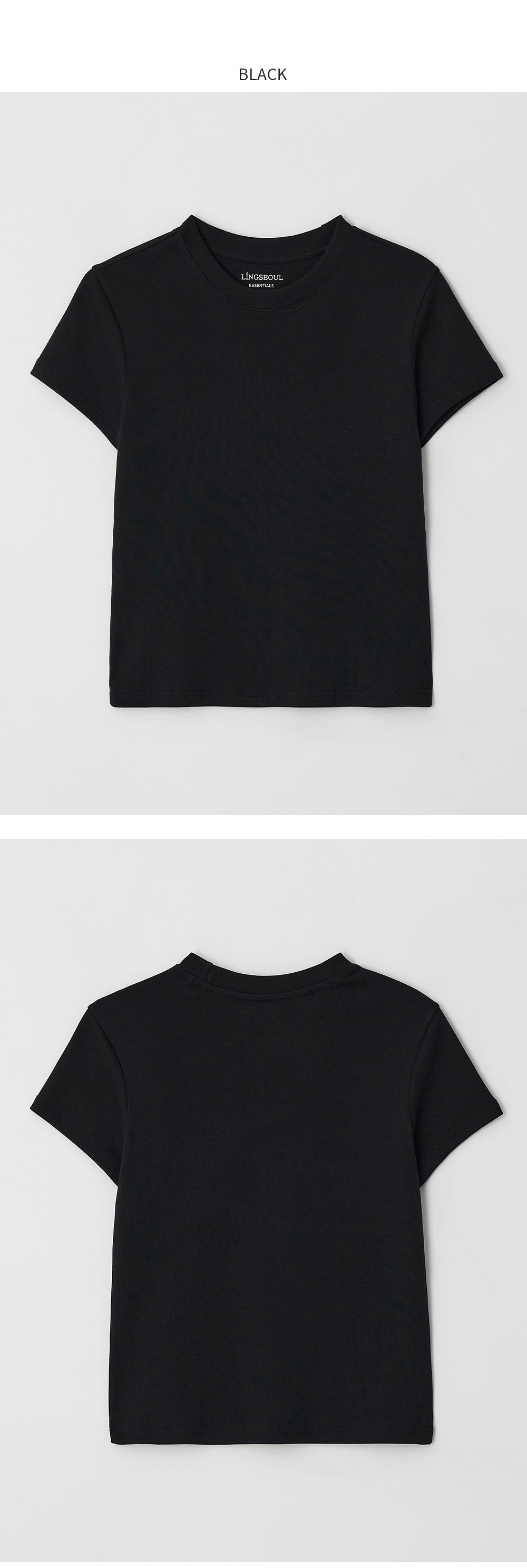 LINGSEOUL [1+1] classic cotton round t-shirts (4color)