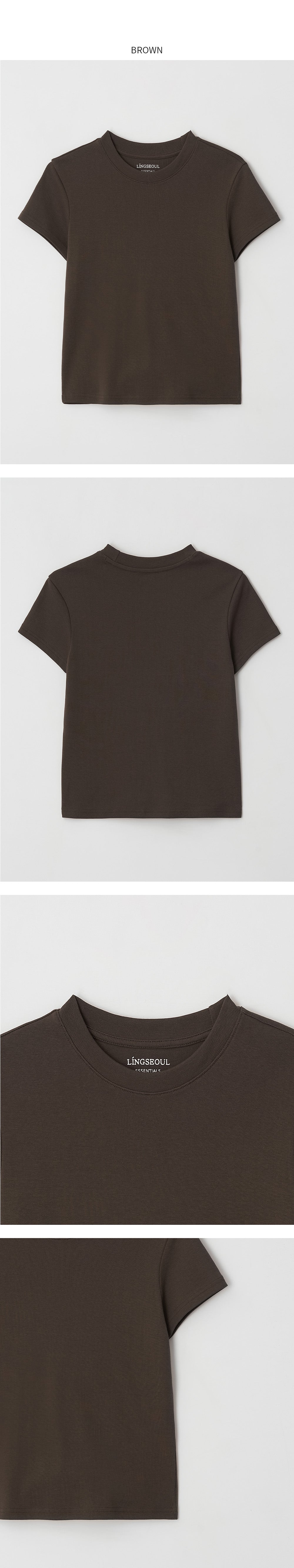LINGSEOUL [1+1] classic cotton round t-shirts (4color)