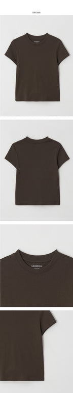 LINGSEOUL [1+1] classic cotton round t-shirts (4color)