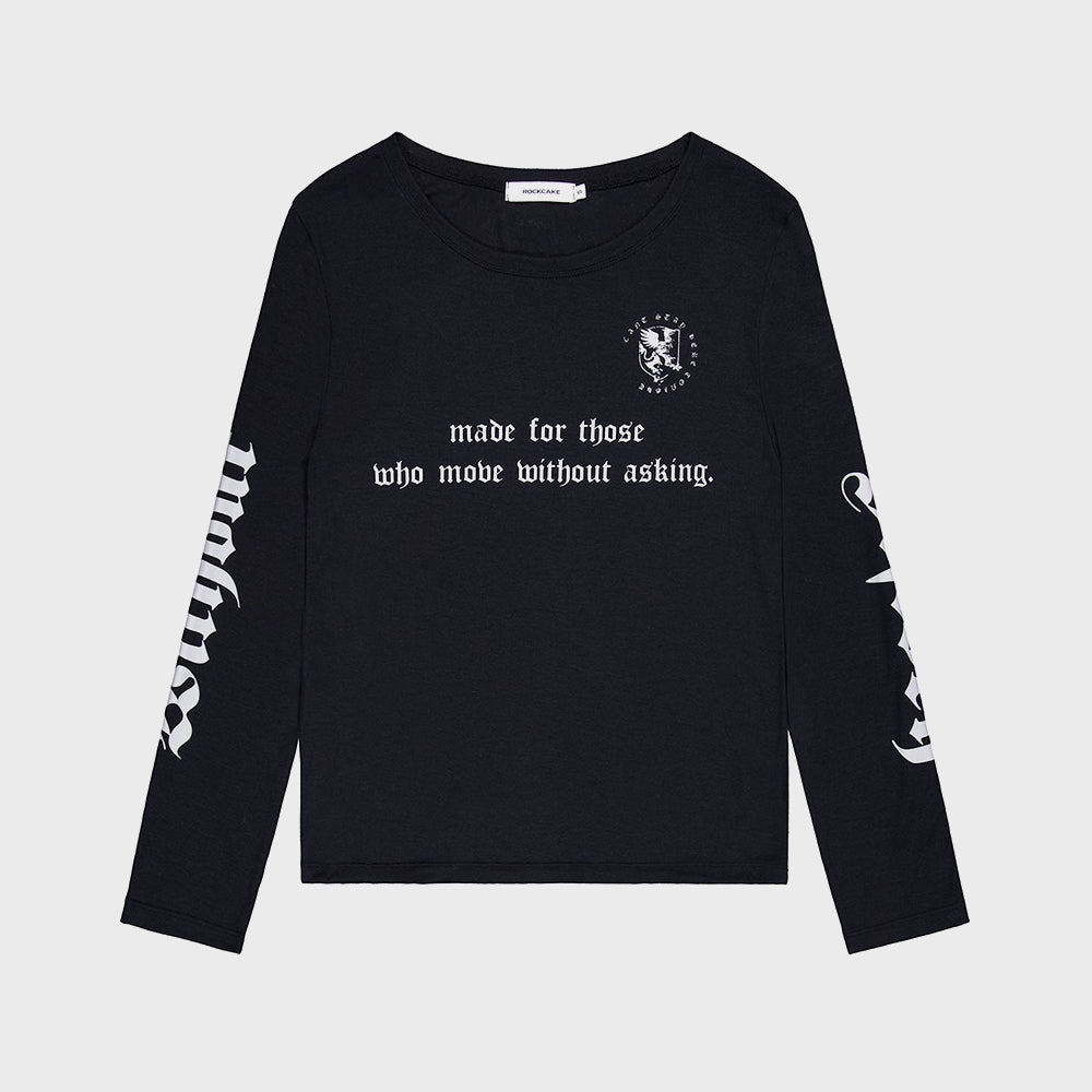 ROCKCAKE Slogan Mesh Top - Black