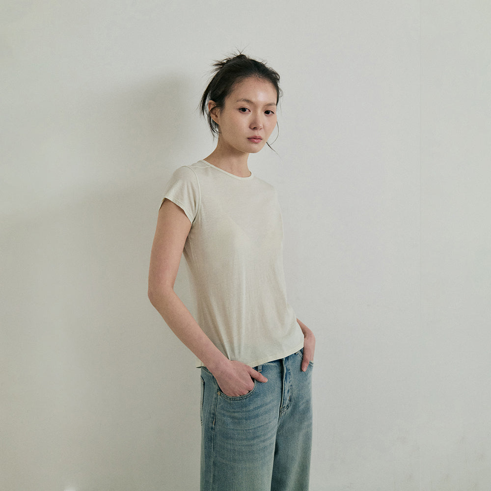MONOCHROME [online exclusive] 26 rhea slim t-shirt (2color)