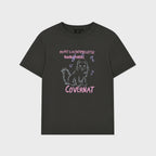 COVERNAT WOMAN Women's Overfit Cat Graphic T-Shirt Charcoal
