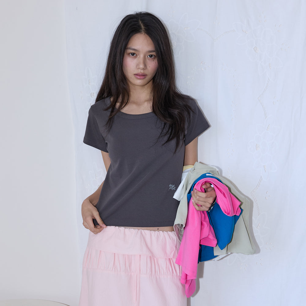 HOKUSPOKUS Essential Scoop Neck T-Shirt (8color)