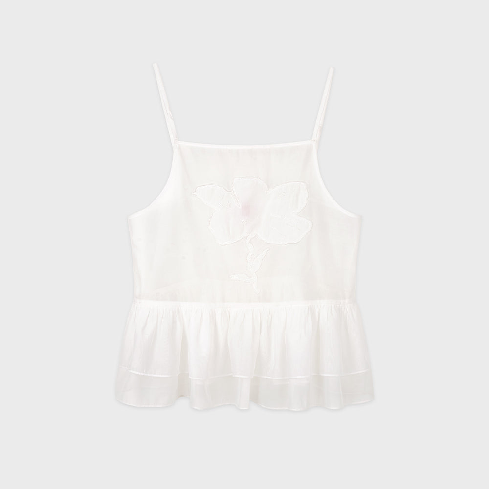 SINOON Flower Veil Blouse (White)