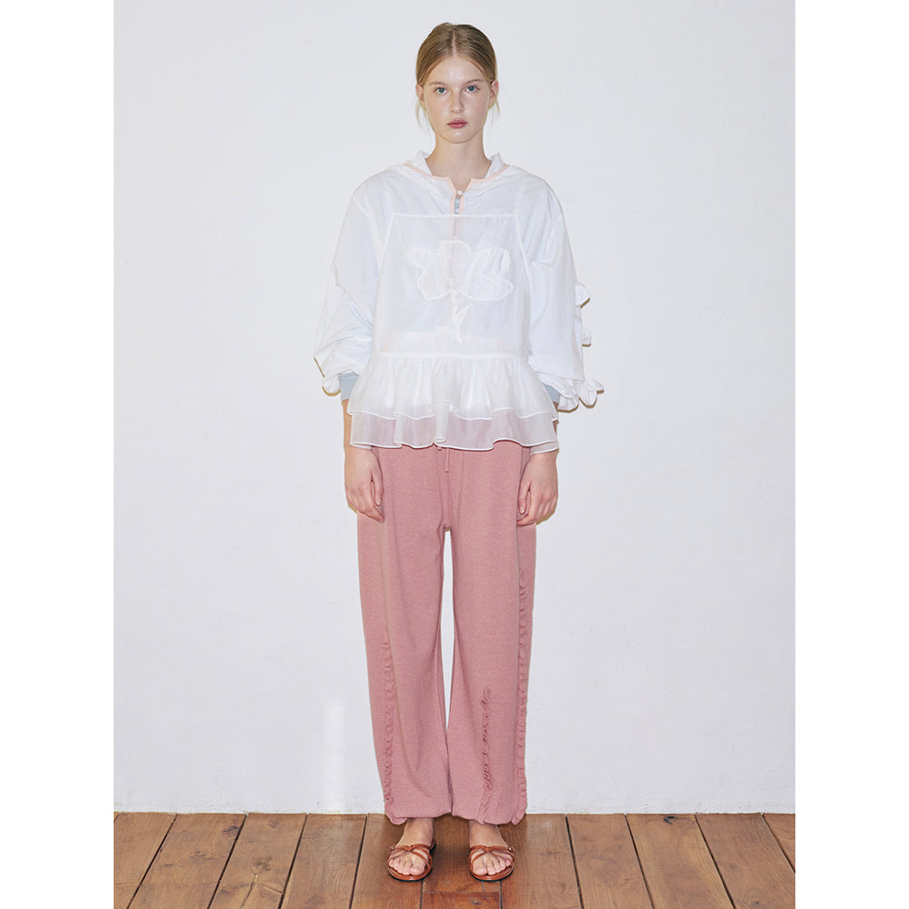 SINOON Flower Veil Blouse (White)
