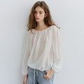 URAGO Sheer shirring blouse_2colors