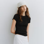 URAGO Wrinkle short sleeve blouse_2colors