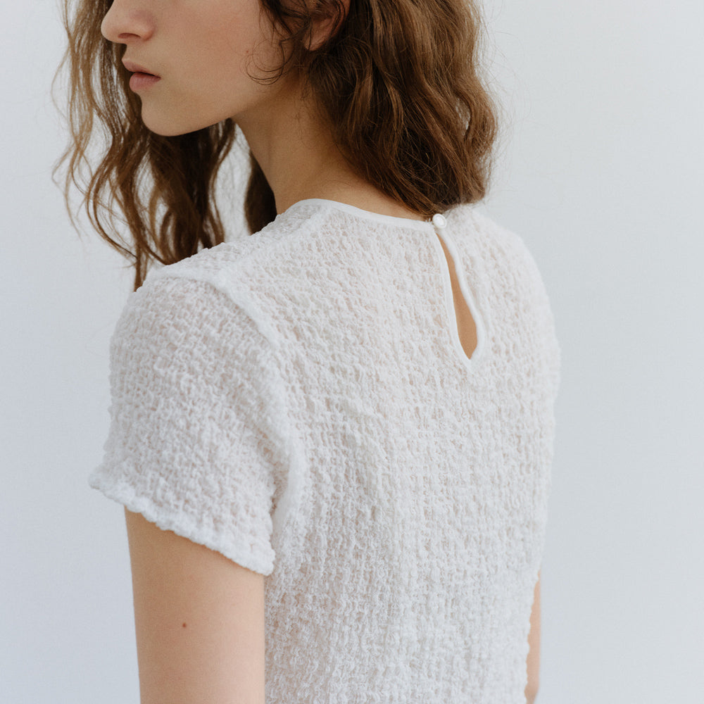 URAGO Wrinkle short sleeve blouse_2colors