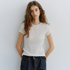 URAGO Wrinkle short sleeve blouse_2colors
