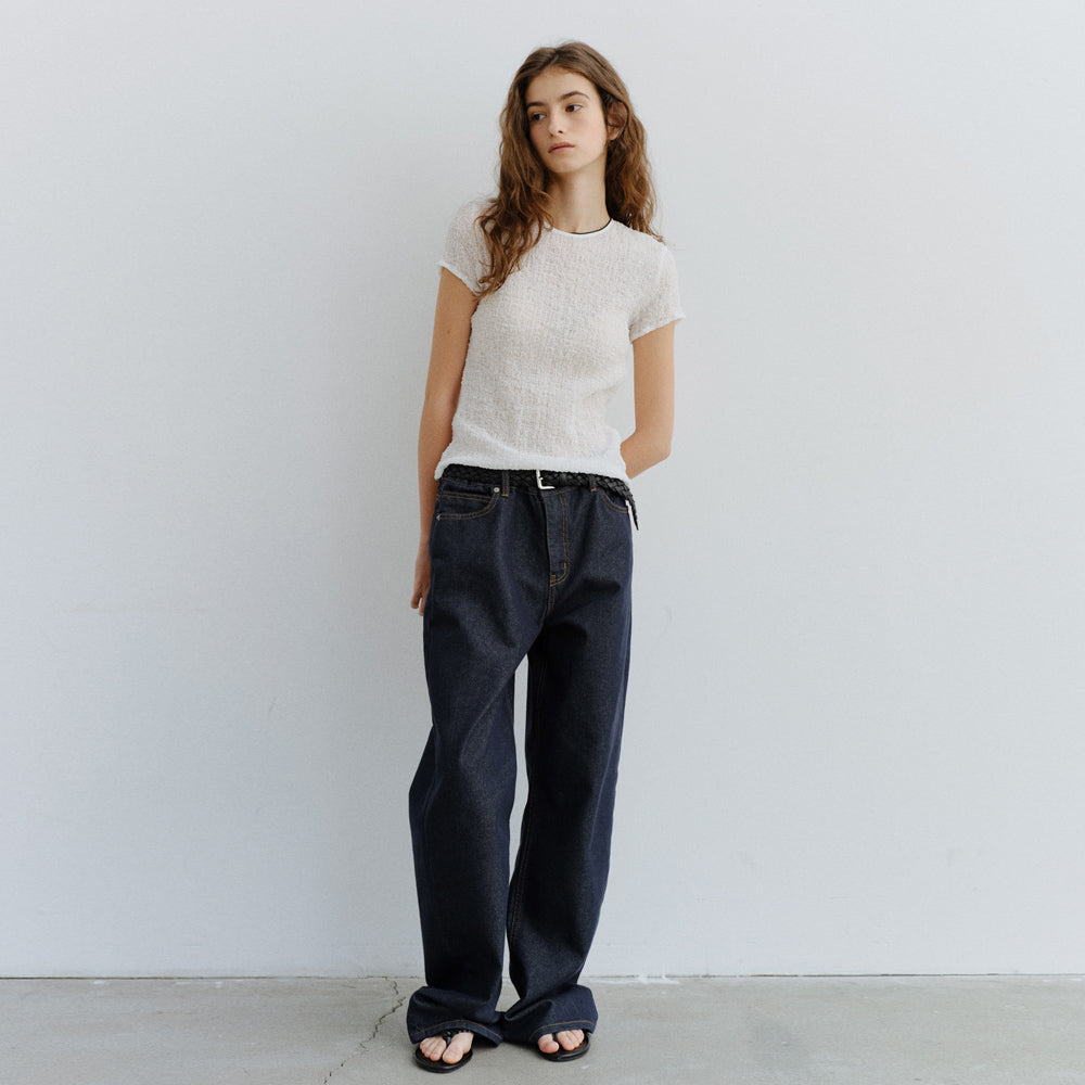URAGO Wrinkle short sleeve blouse_2colors