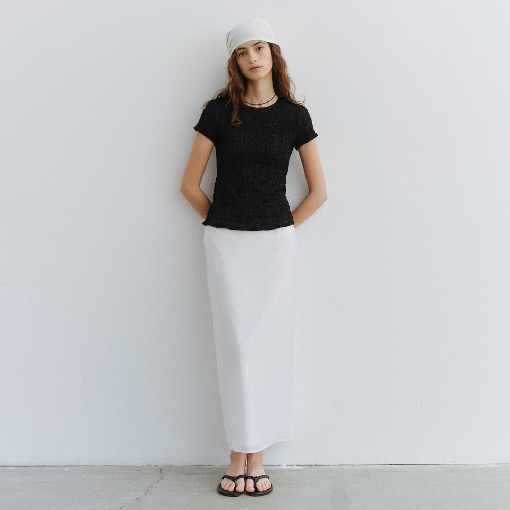 URAGO Wrinkle short sleeve blouse_2colors