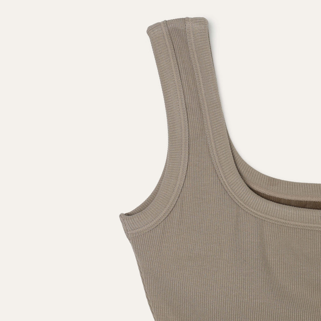 AUBER AUBER Ribbed Bodysuit - Taupe