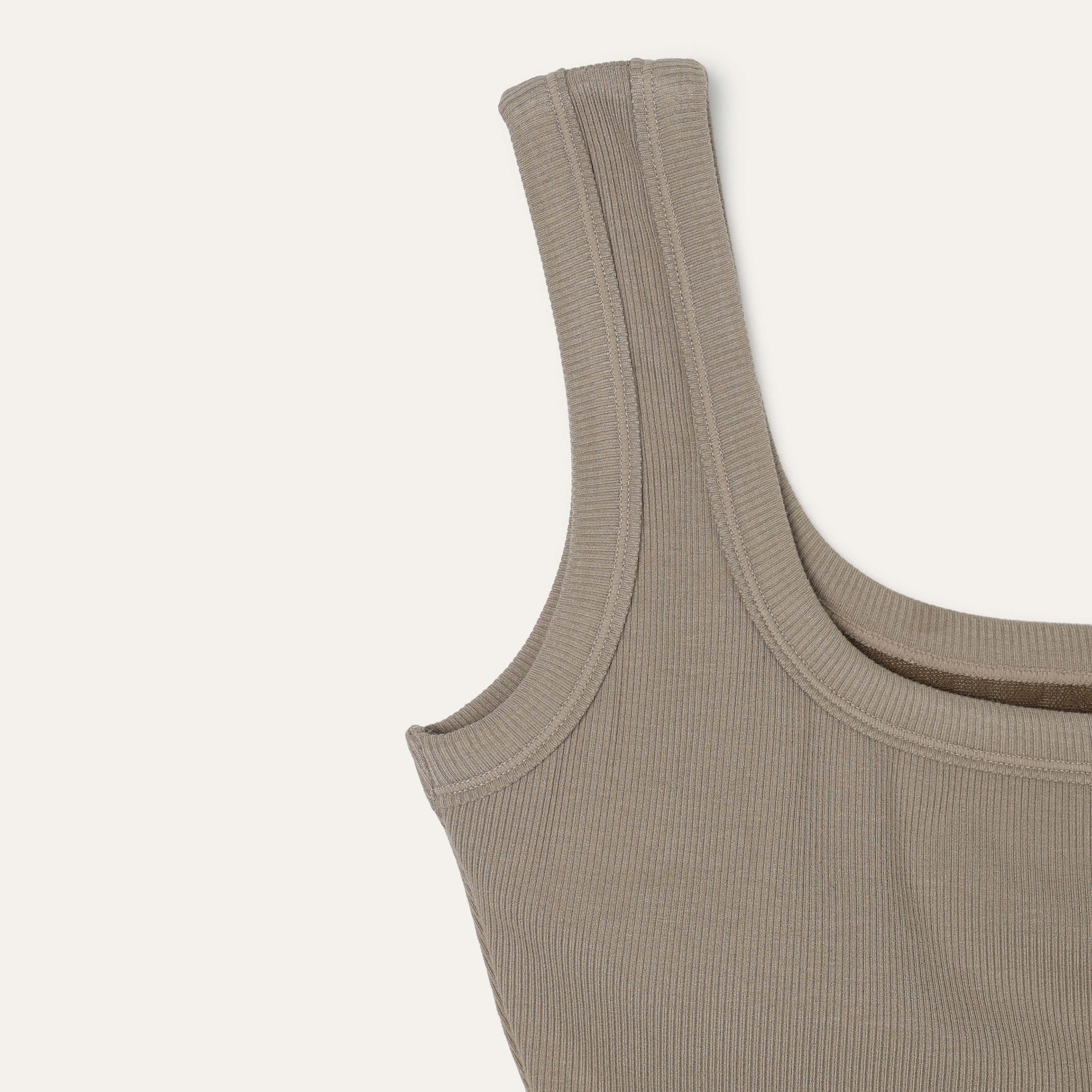AUBER AUBER Ribbed Bodysuit - Taupe