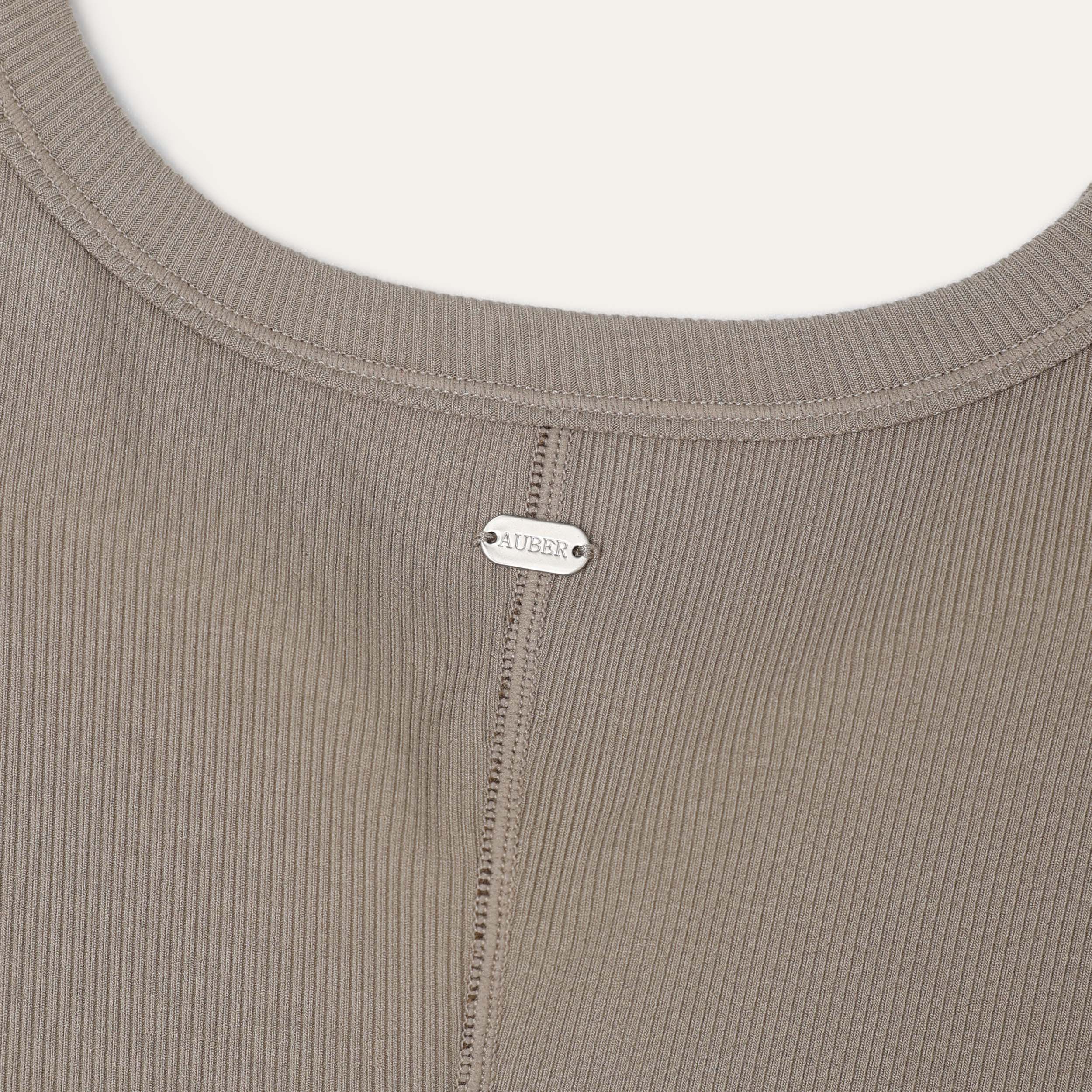 AUBER AUBER Ribbed Bodysuit - Taupe