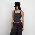 SANDRIC Basic Halter Sleeveless Top_Charcoal