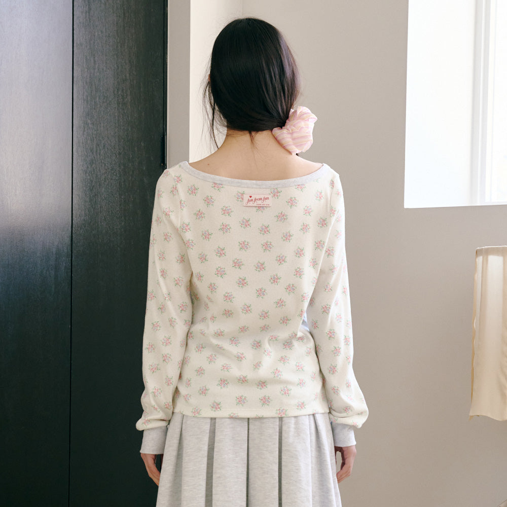 FUN FROM FUN [2nd] Bouquet Boatneck Tee, White