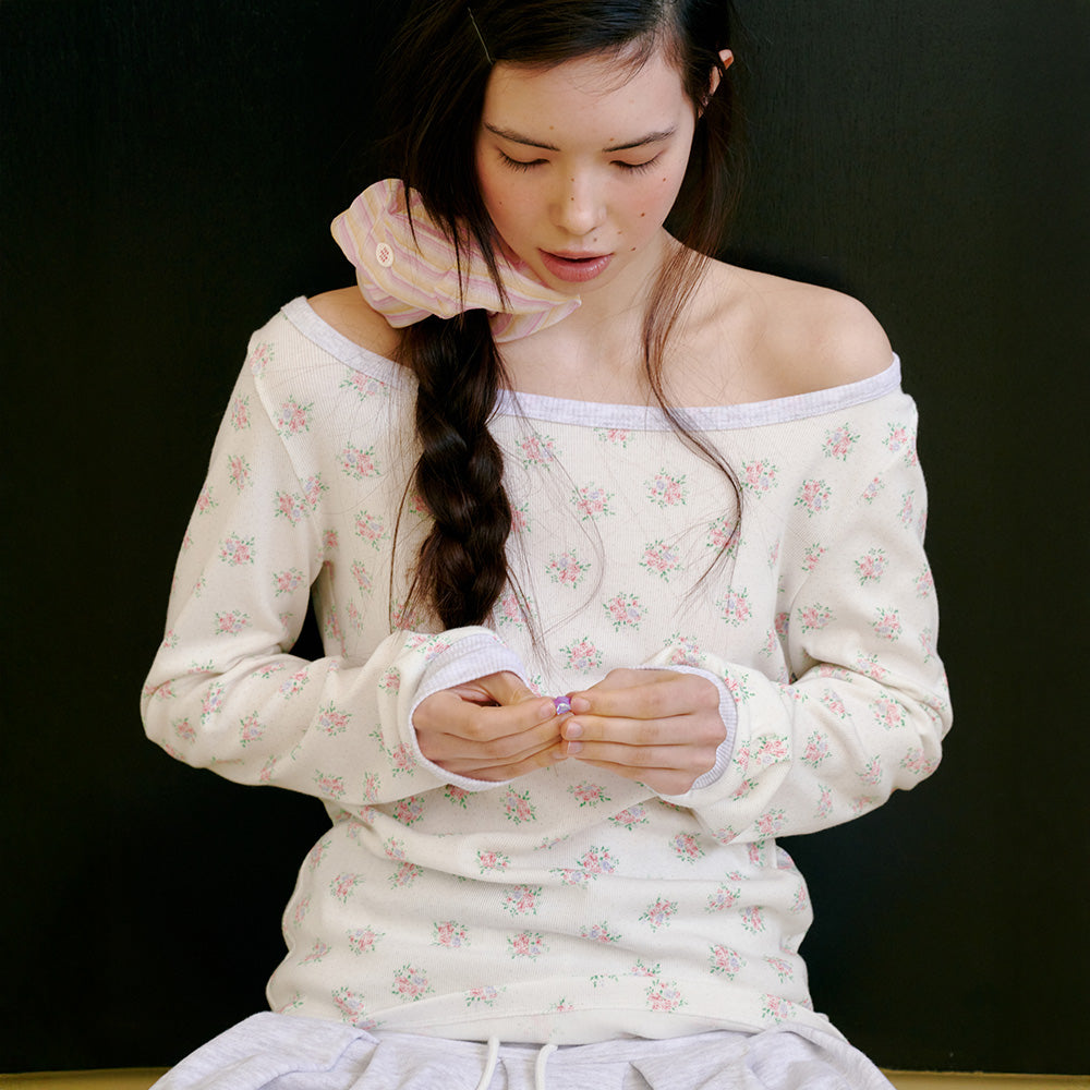 FUN FROM FUN [2nd] Bouquet Boatneck Tee, White