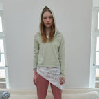 PISCESS Striped button-up slim fit hoodie_lime