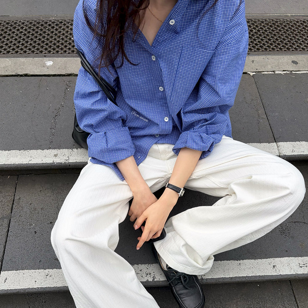 AARAN Essential check shirt_blue