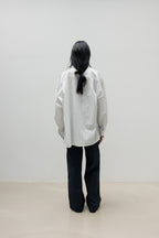 NCSSRY Oversized Cotton Breeze Stripe Shirt (White)
