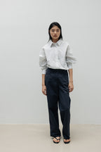 NCSSRY Oversized Cotton Breeze Stripe Shirt (White)
