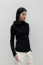 NCSSRY Slim Ribbed Boat Neck Top (Melange Grey)
