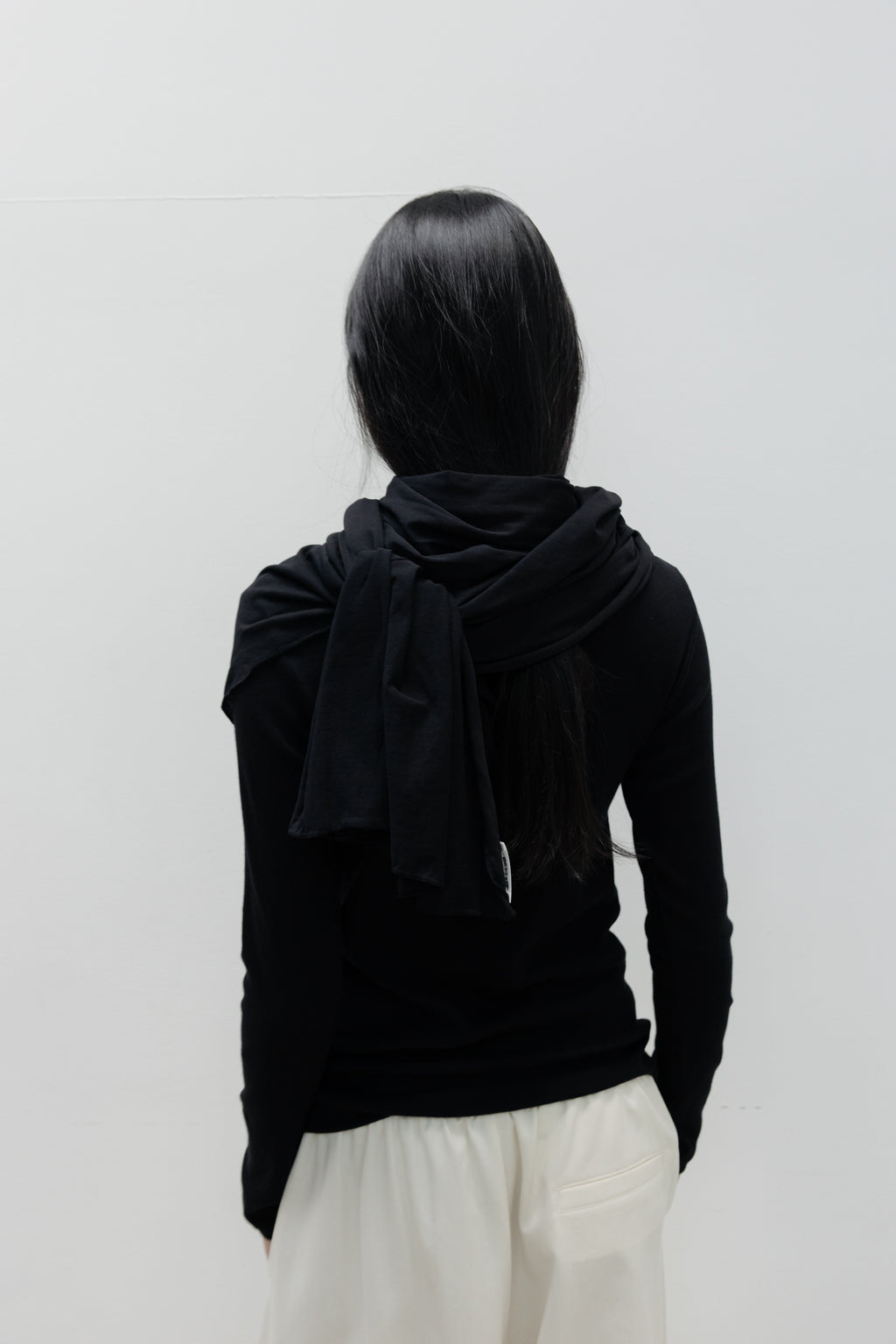 NCSSRY Slim Ribbed Boat Neck Top (Melange Grey)