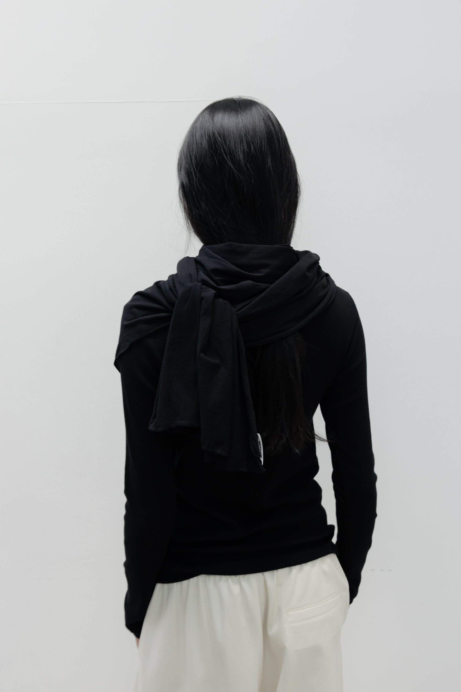 NCSSRY Slim Ribbed Boat Neck Top (Melange Grey)