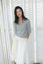 NCSSRY Essential V-Neck Top (Melange Grey)