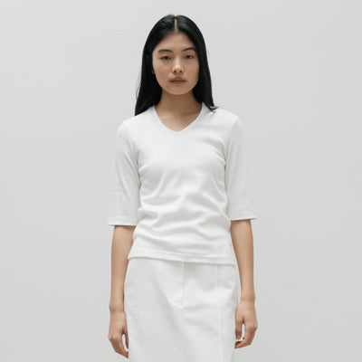 Essential V-Neck Top (White)