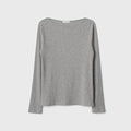 NCSSRY Slim Ribbed Boat Neck Top (Melange Grey)