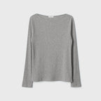 NCSSRY Slim Ribbed Boat Neck Top (Melange Grey)