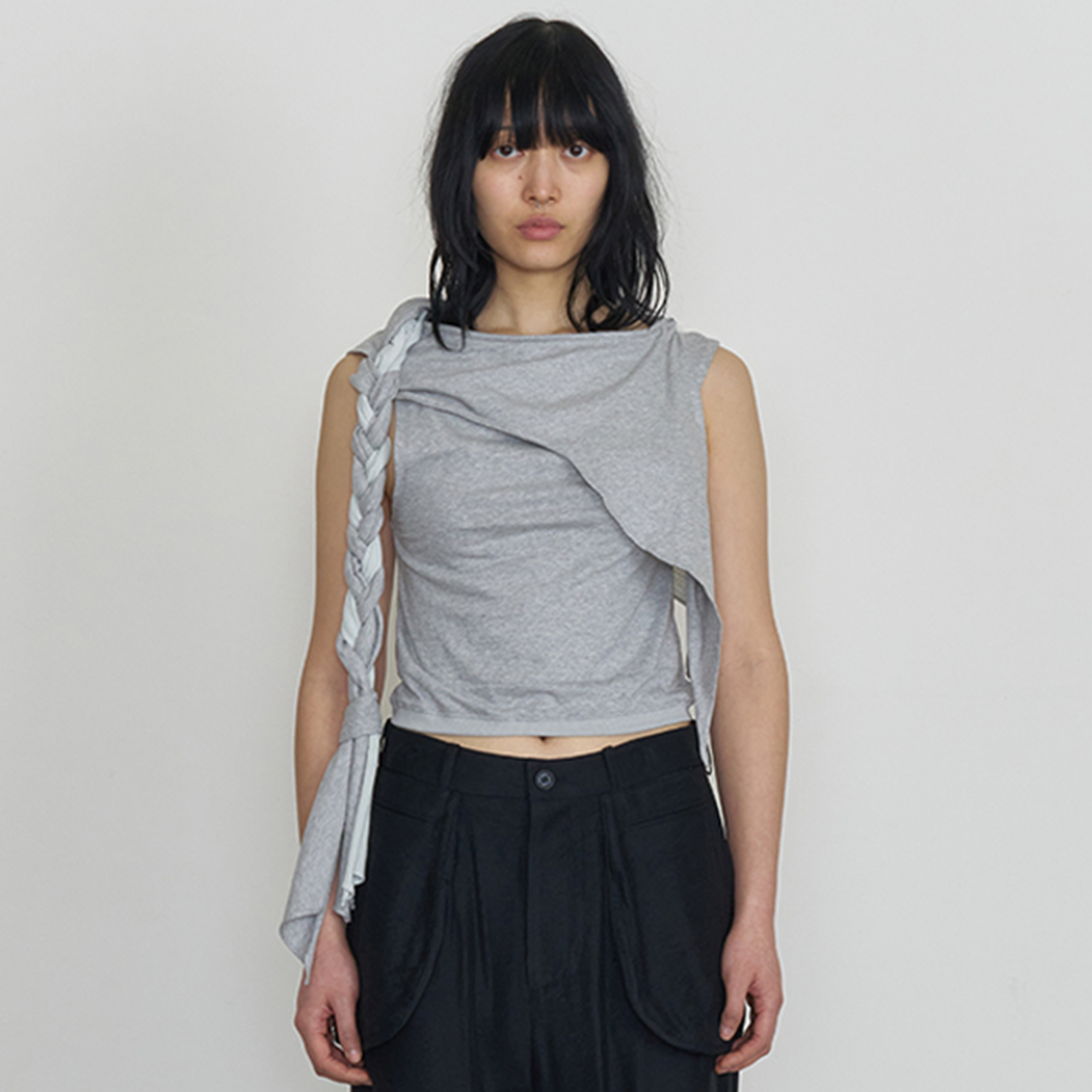 ODLYWORKSHOP Braided Cape Tank, Heather