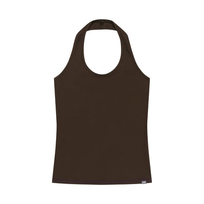 038 HALTER NECK SLEEVELESS BROWN