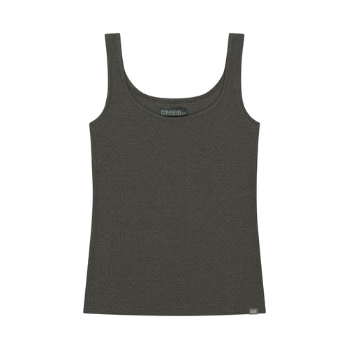 COYSEIO 038 038 MINI WAFFLE RELAXED SLEEVELESS CHARCOAL