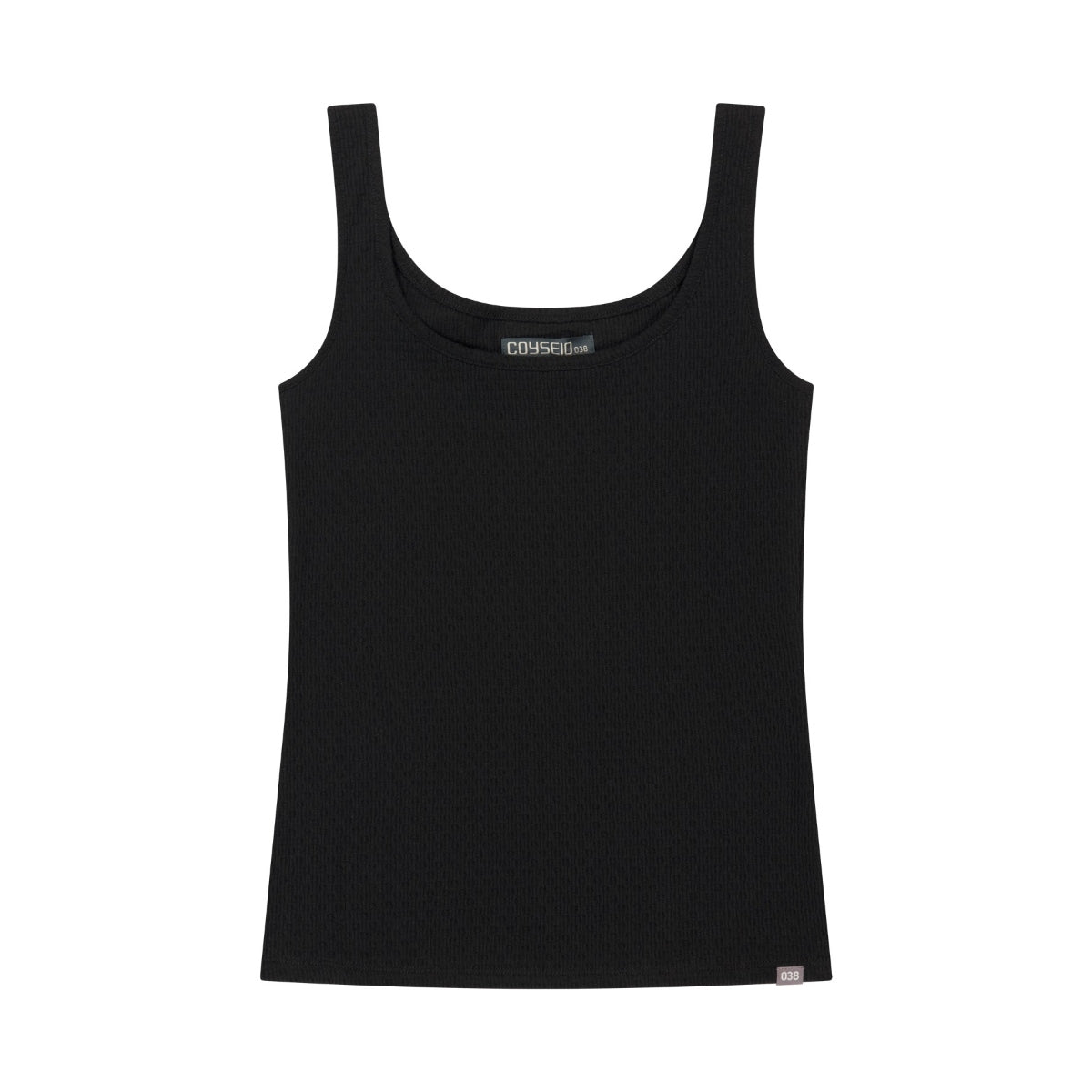 COYSEIO 038 038 MINI WAFFLE RELAXED SLEEVELESS BLACK