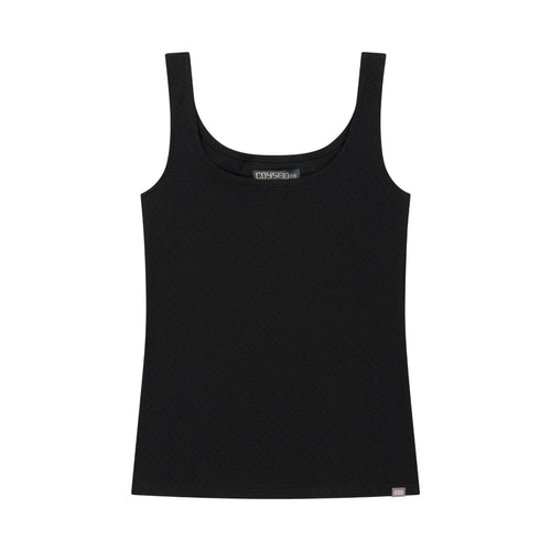 COYSEIO 038 038 MINI WAFFLE RELAXED SLEEVELESS BLACK
