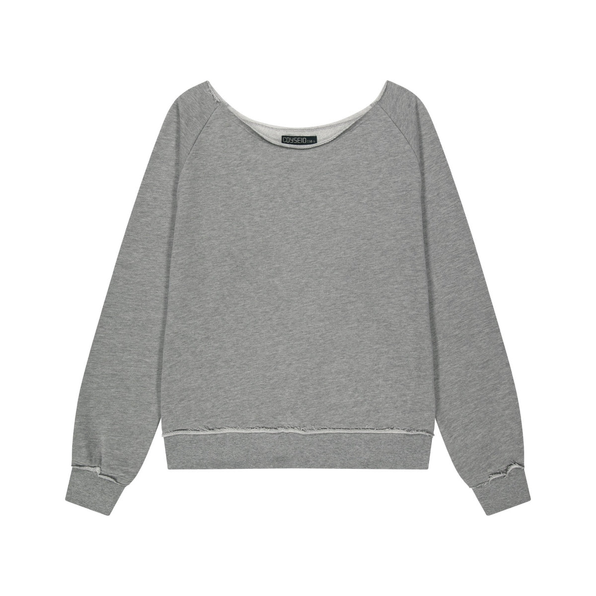 COYSEIO 038 038 OFF-SHOULDER SWEATSHIRT MELANGE GREY