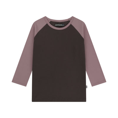 038 COLOR MIXED RAGLAN CAPRI LONG SLEEVE CHARCOAL
