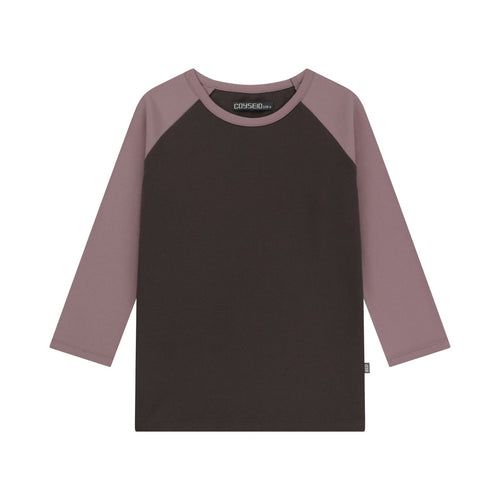 COYSEIO 038 038 COLOR MIXED RAGLAN CAPRI LONG SLEEVE CHARCOAL