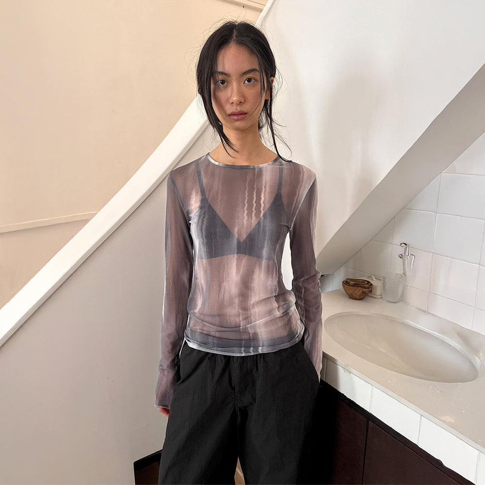DIAGONAL [2nd] SMUDGED SEE THROUGH TOP (grey)