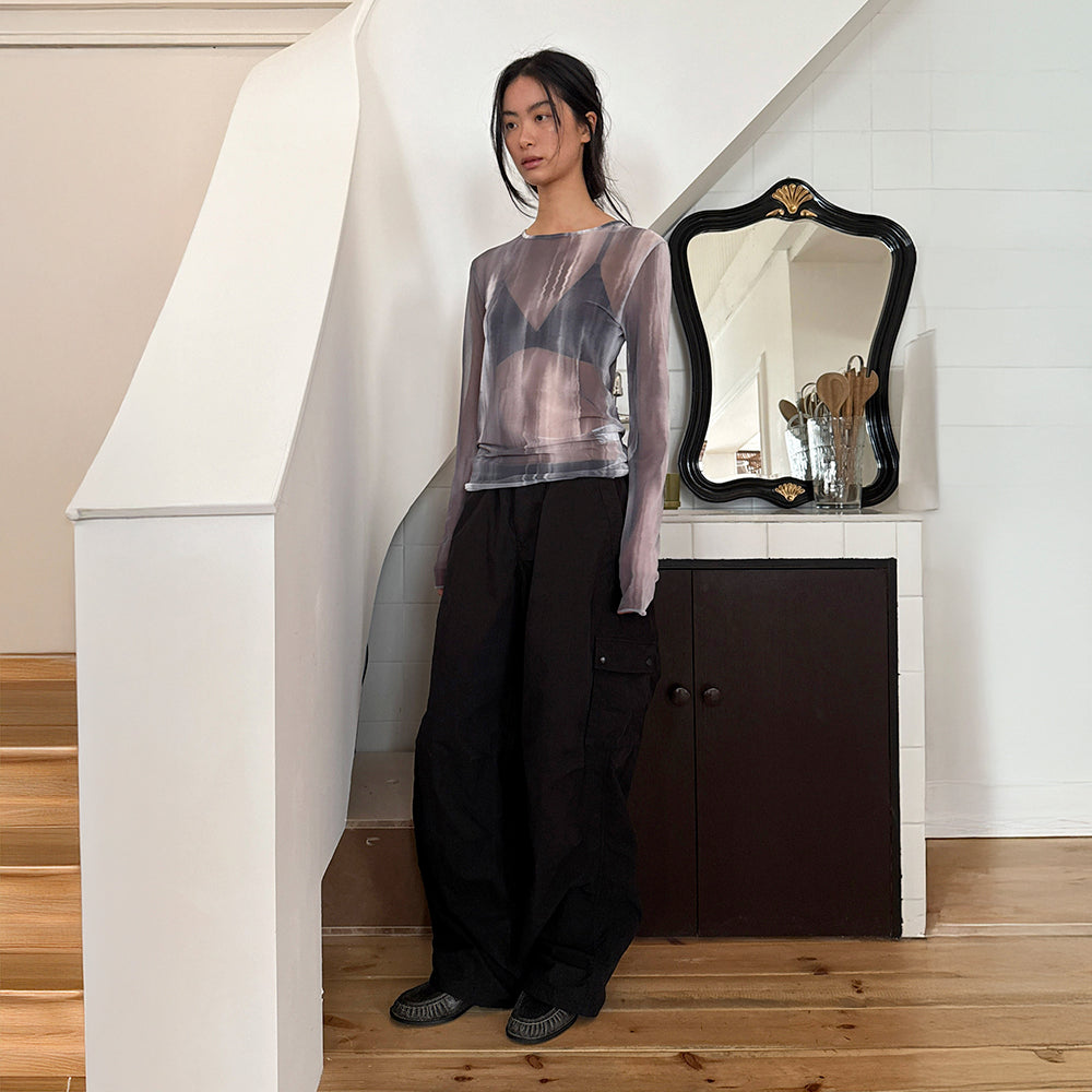 DIAGONAL [2nd] SMUDGED SEE THROUGH TOP (grey)