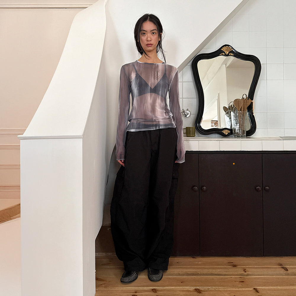 DIAGONAL [2nd] SMUDGED SEE THROUGH TOP (grey)