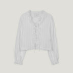 TWEE Onde frill strap long sleeve blouse