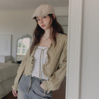 TWEE Onde frill strap long sleeve blouse
