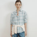 PORETTO Evonne check shirt (Pale mint)