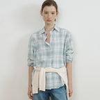 PORETTO Evonne check shirt (Pale mint)