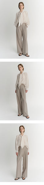 EAAH TIE SHIRRING BLOUSE (IVORY)