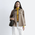 & Other Stories Structured Wool-Cotton Shirt (Mole)