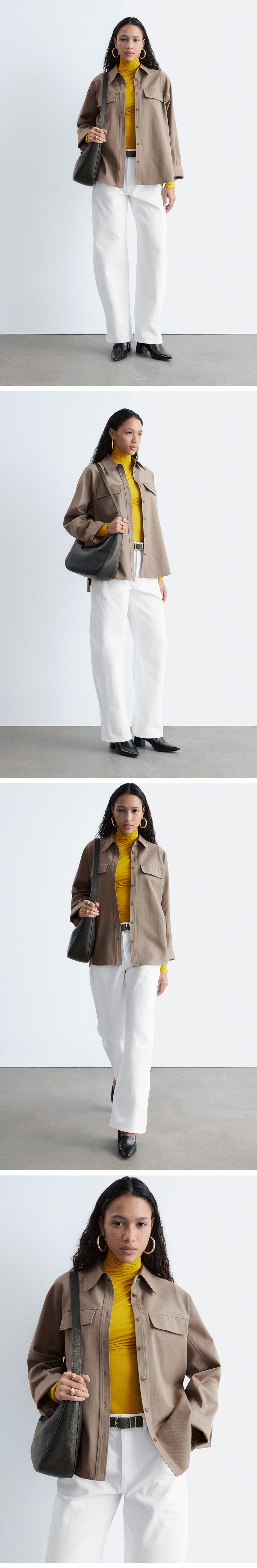 & Other Stories Structured Wool-Cotton Shirt (Mole)